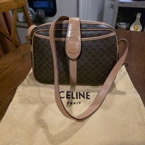 Celine Brown and Tan Crossbody Bag